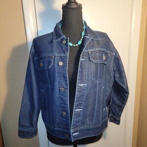 Webs Jeans Dark Wash Blue Jean Jacket Denim Size M Vtg Y2K